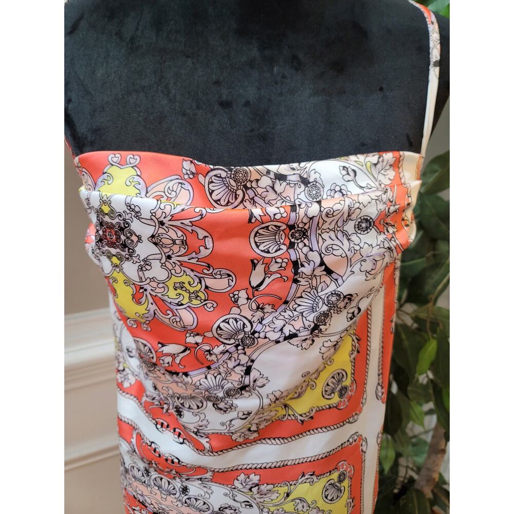 Cache Cami Tank Top Women's SZ XS Multicolor Floral Cowl Neck Spaghetti Strap - Picture 4 of 11